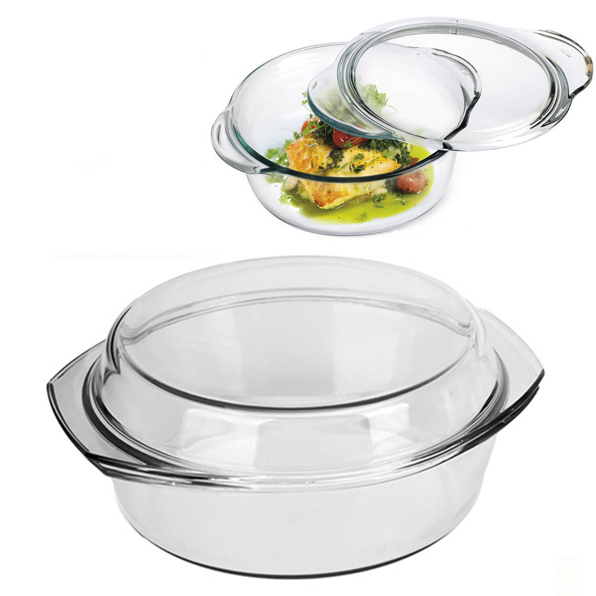 

Кастрюля стеклянная для запекания STENSON 1.0 л (MS-0082) Круглая