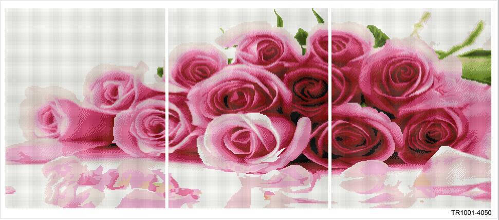 

Алмазная вышивка триптих ColorArt Букет роз 3х40х50 TR1001