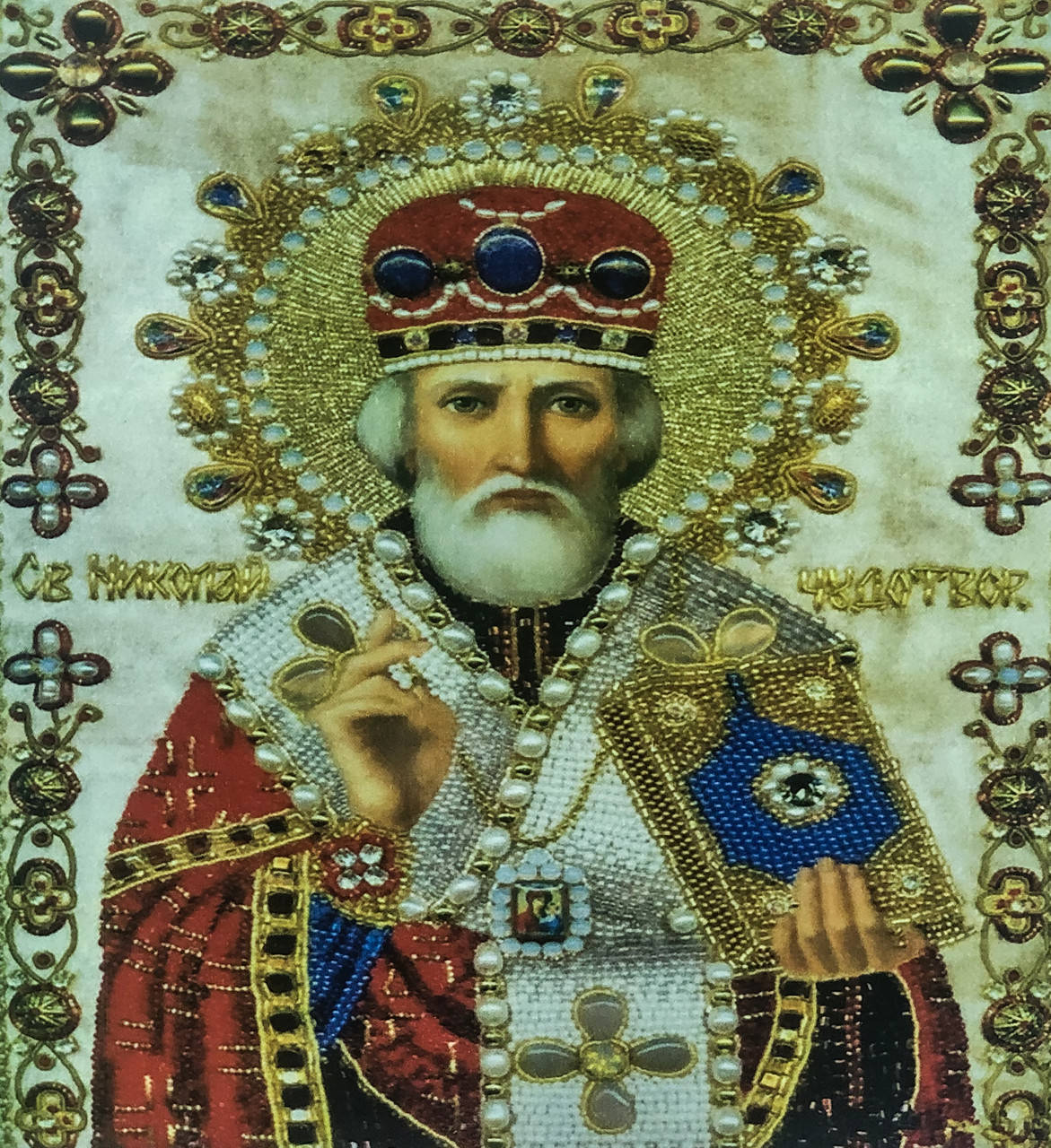 

Алмазная Мозаика на подрамнике . Набор алмазной вышивки на подрамнике "Николай Чудотворец". Размер 30*40 см.