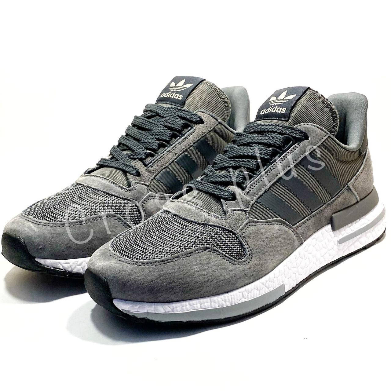 

Замшевые комбинированные Мужские кроссовки Adidas ZX 500 Адидас, демисезонные р.44, 45, Серый