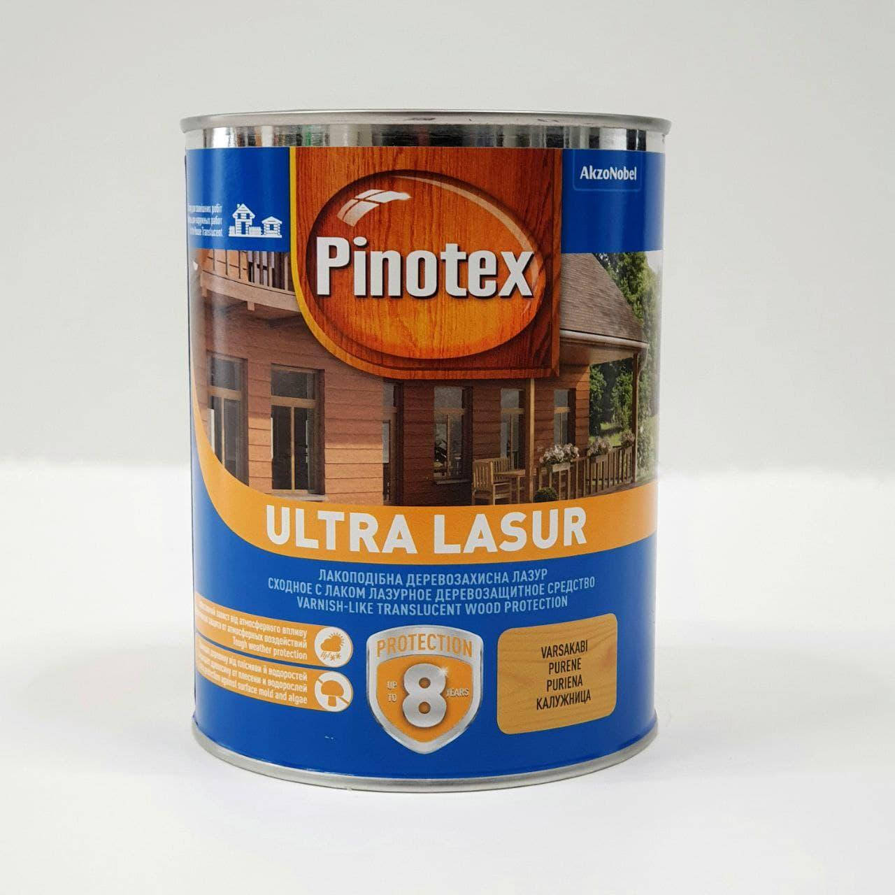

Деревозащитное средство с УФ-фильтром Pinotex Ultra Lasur (ПИНОТЕКС УЛЬТРА ЛАЗУР) Калужница 1л, Красный