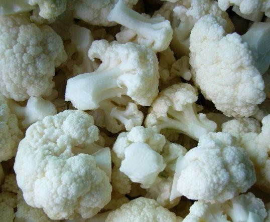 

Цветная капуста замороженная, фасовка для заказа кратно 2,5кг, в ящике насыпью 10 кг