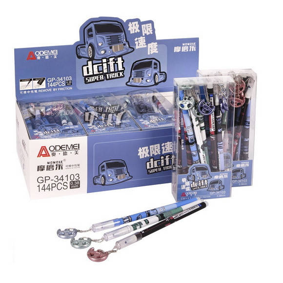 

Ручка гелевая "пишет-стирает" "GP-34103D" серии "Машины" с брелоком на колпачке, синяя