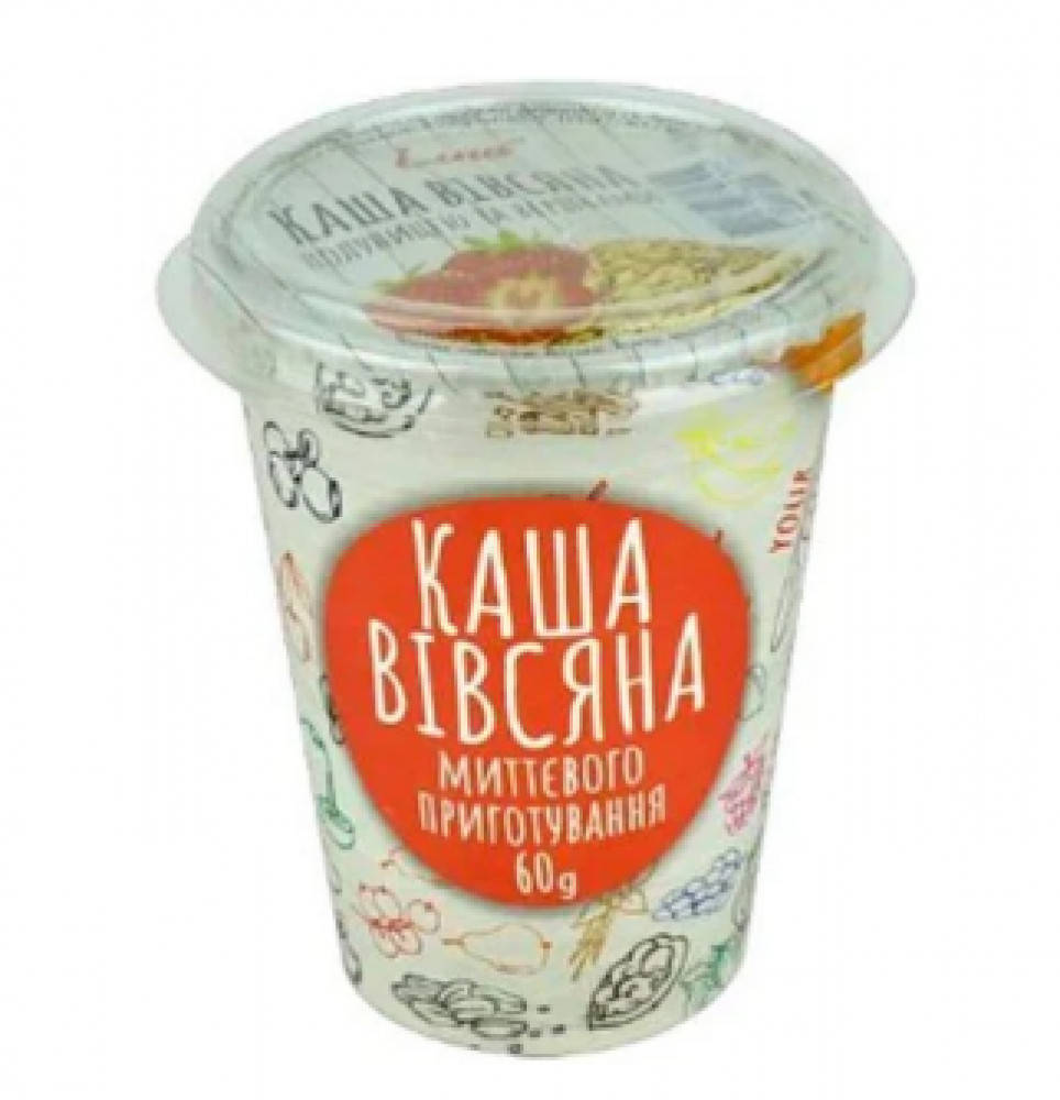

Каша быстрого приготовления овсянка с клубникой и сливками Илна 60 г