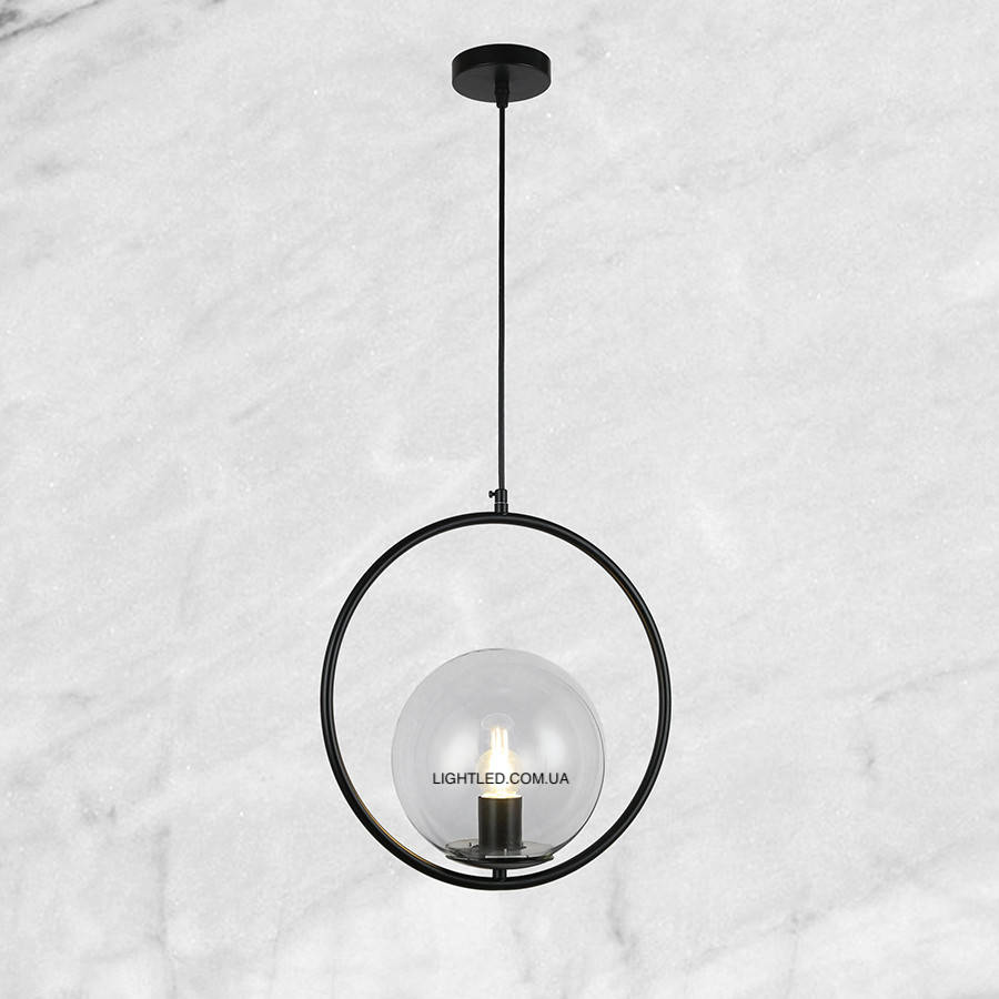 

Чёрный подвес "Круг" с 20см шаром (916-3620-1 BK+CL), Черный