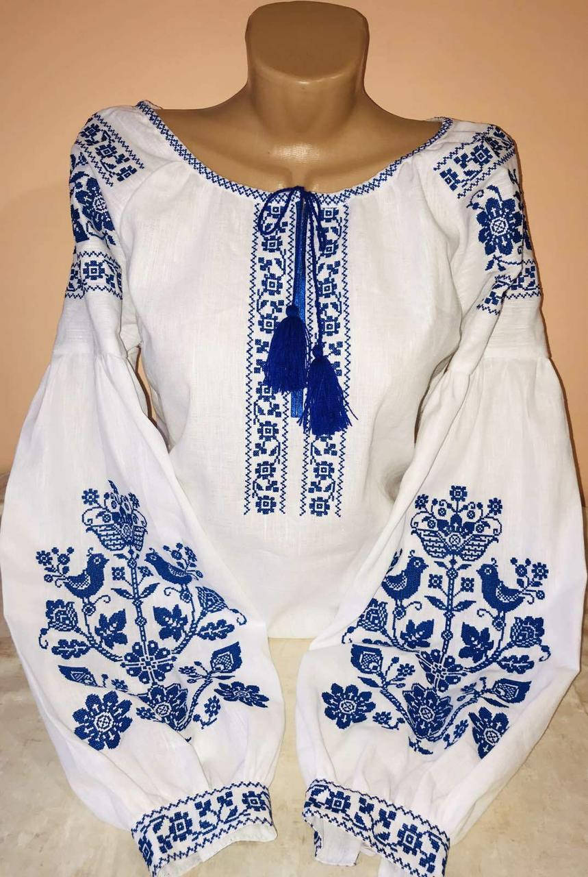 

Вишиванка, жіноча вишивана блузка на білому льоні (Арт. 02552)
