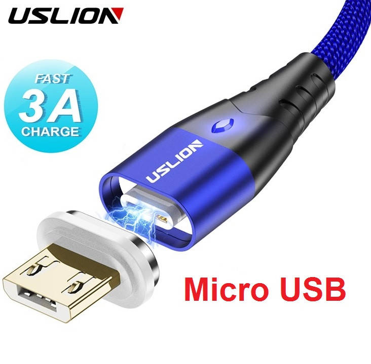 

Магнитный Кабель USLION Micro USB 3A Передача данных Быстрая Зарядка, Черный