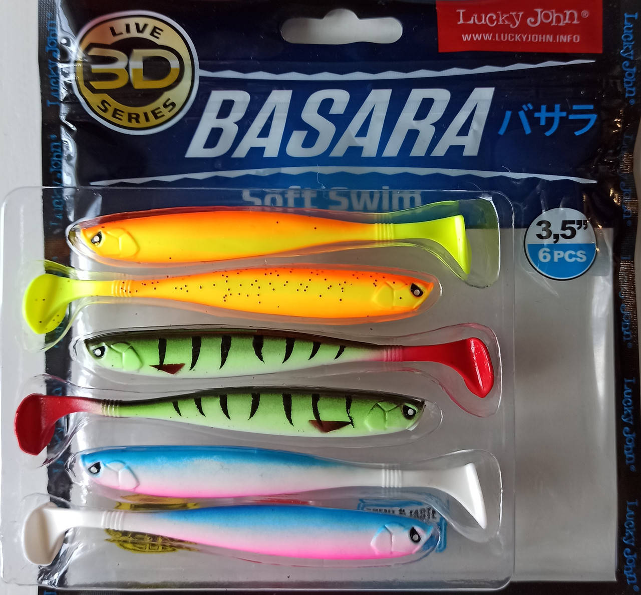 

Силиконовая приманка Lucky John Basara Soft Swim 3D Pro Series 3,5" 6 шт. 140403-Mix6