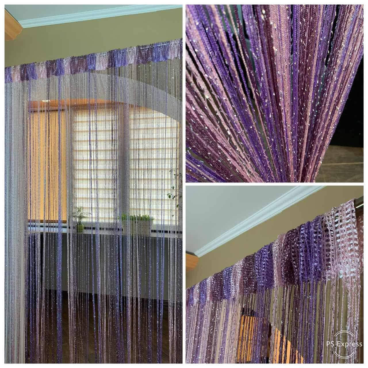 

Шторы нити радуга дождь 5+12+18 розовый+сиреневый+сливовый