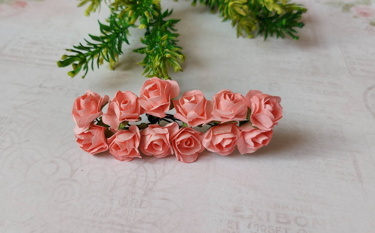 

Роза бумажная, 1,5 см. персик.