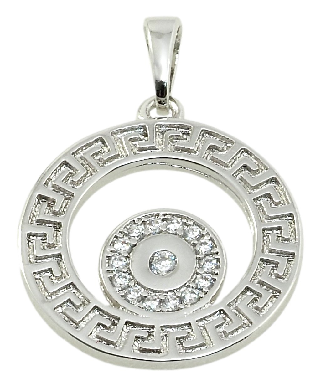 

Кулон Xuping Родий "Греческий орнамент с цирконием" для цепочки до 5мм