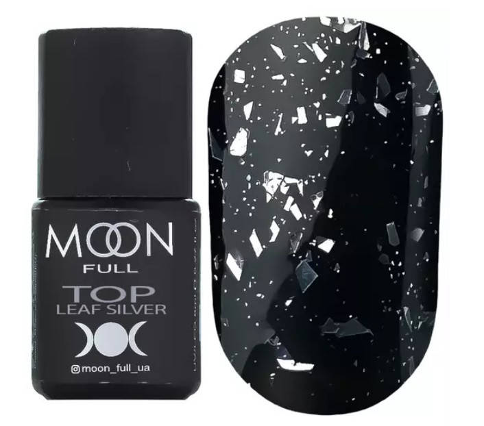 

Top Leaf Silver MOON FULL - топ без липкого слоя с серебристыми хлопьями, 8 мл