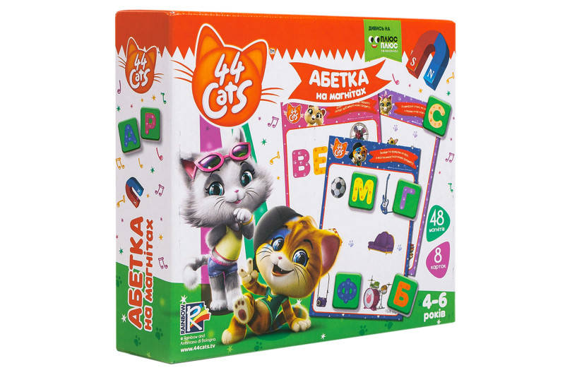 

Настольная игра Азбука на магнитах 44 Кота, укр, VT5411-07