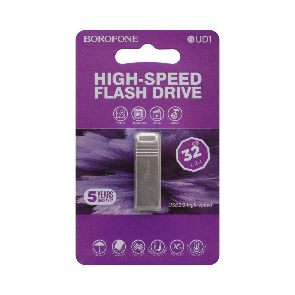 

USB Flash Drive Borofone BUD1 32GB флеш накопитель флешка 32 гб черная, Черный