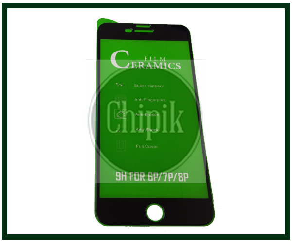 

Защитное стекло дисплея для Apple iPhone 6 Plus, 7 Plus, 8 Plus (закаленное стекло) Ceramics 9D, черное, Черный