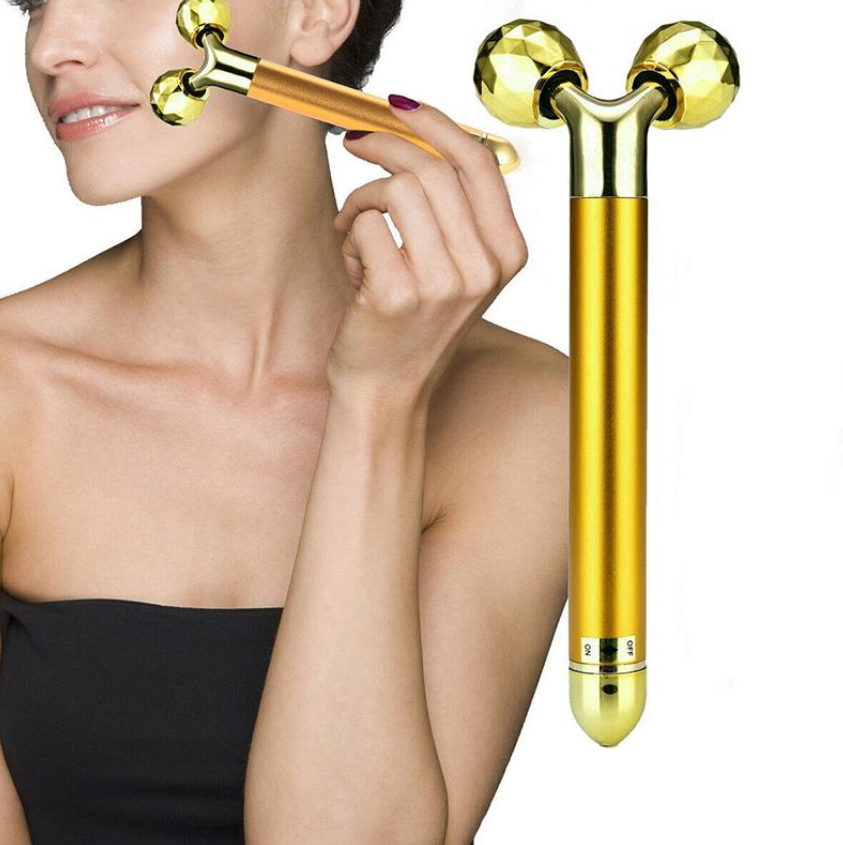 

Массажер 3d для лица Energy Bar Masssage 3D Beauty золотой вибрационный