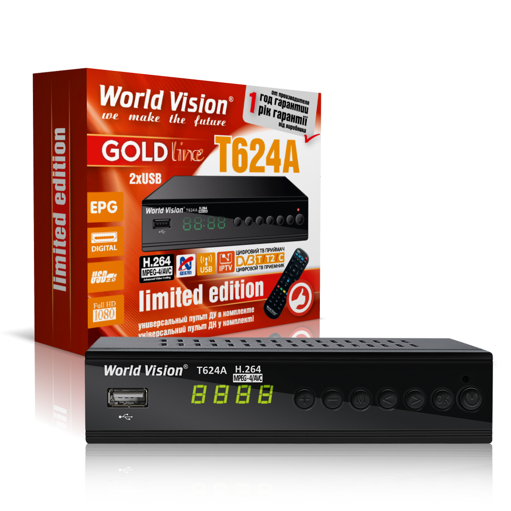 

Тюнер DVB-T2 World Vision T624A