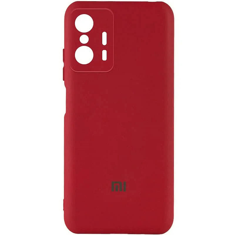 

Силиконовый чехол с микрофиброй для Xiaomi Mi 11t Pro бордовый матовый защита камеры