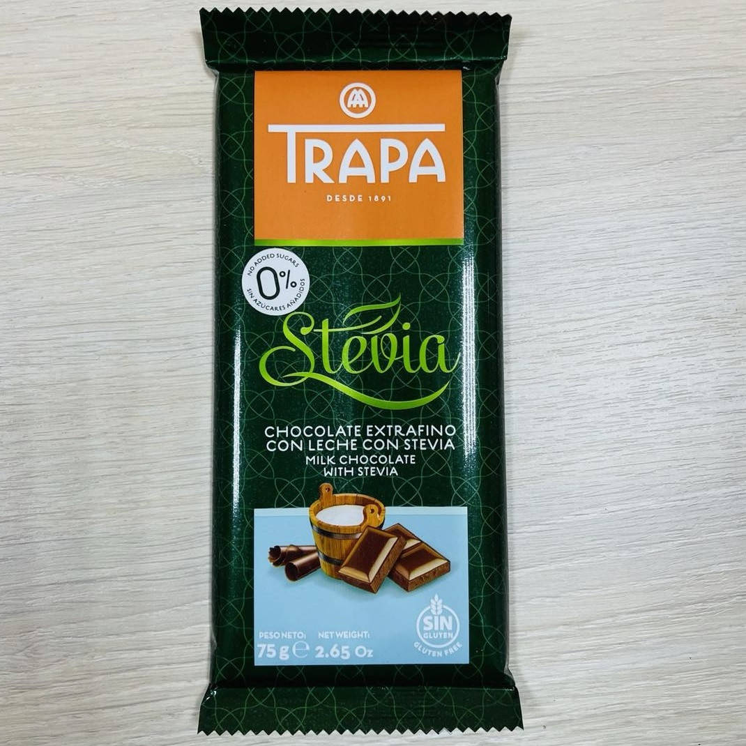 

Шоколад молочный на стевии Trapa 75 г Испания