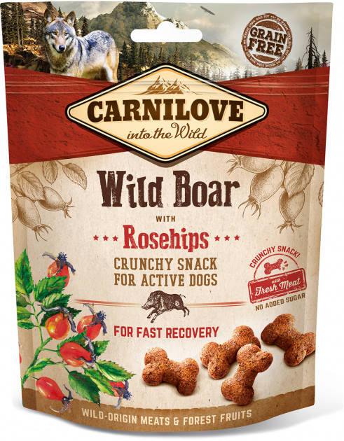 

Лакомство для собак Carnilove Crunchy Snack Wild Boar with Rosehip (с диким кабаном и шиповником) 200 г