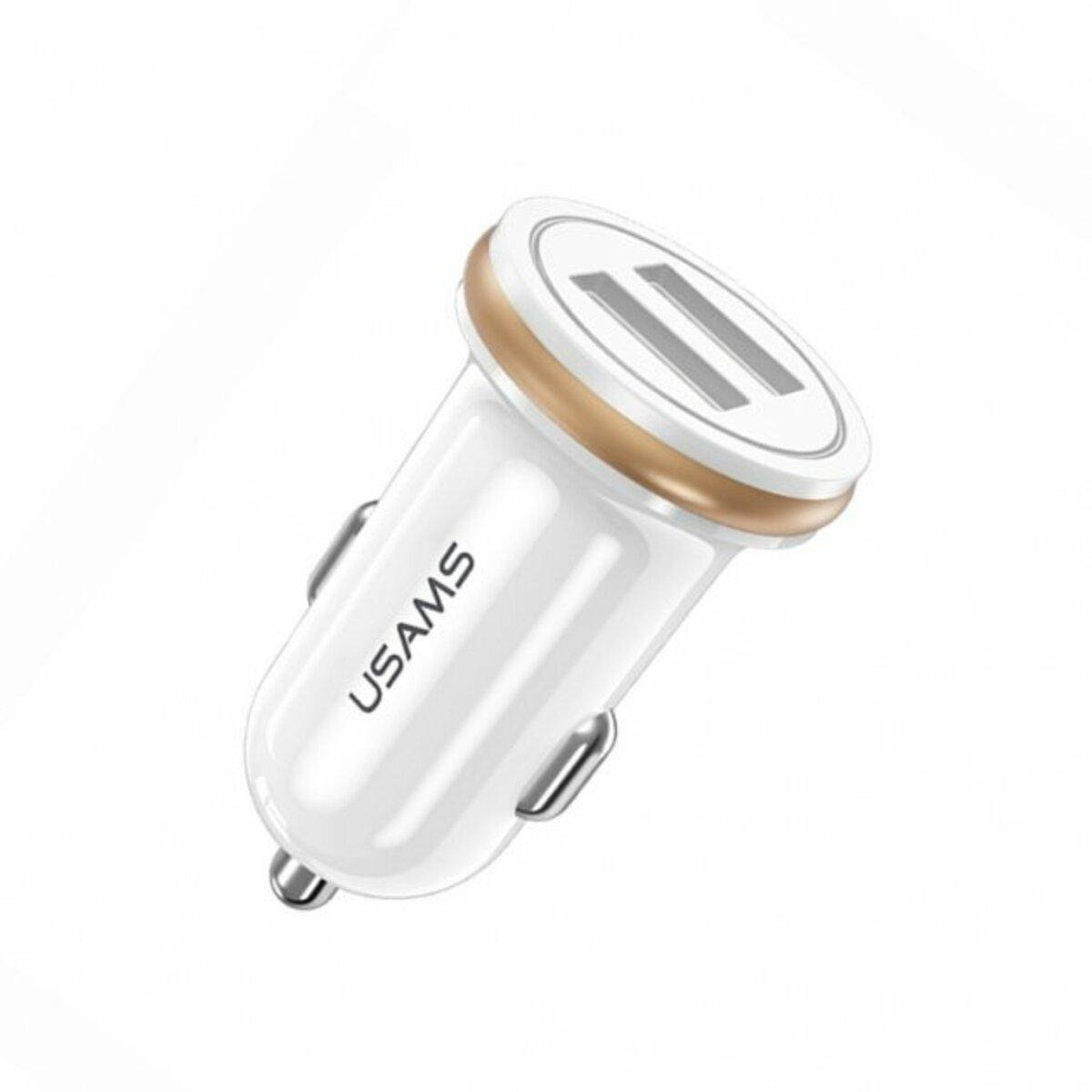 

АЗП Usams US-CC050 C4 2.4A Dual USB Mini Car Charger White, Белый