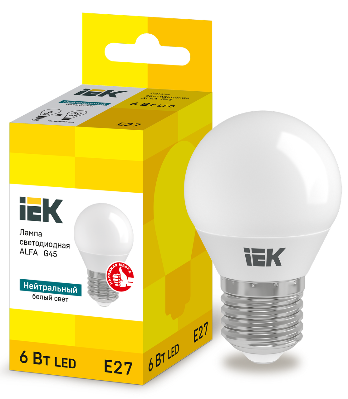 

Led лампа (светодиодная) alfa G45*4000К e27, иек [lla-g45-6-230-40-e27]