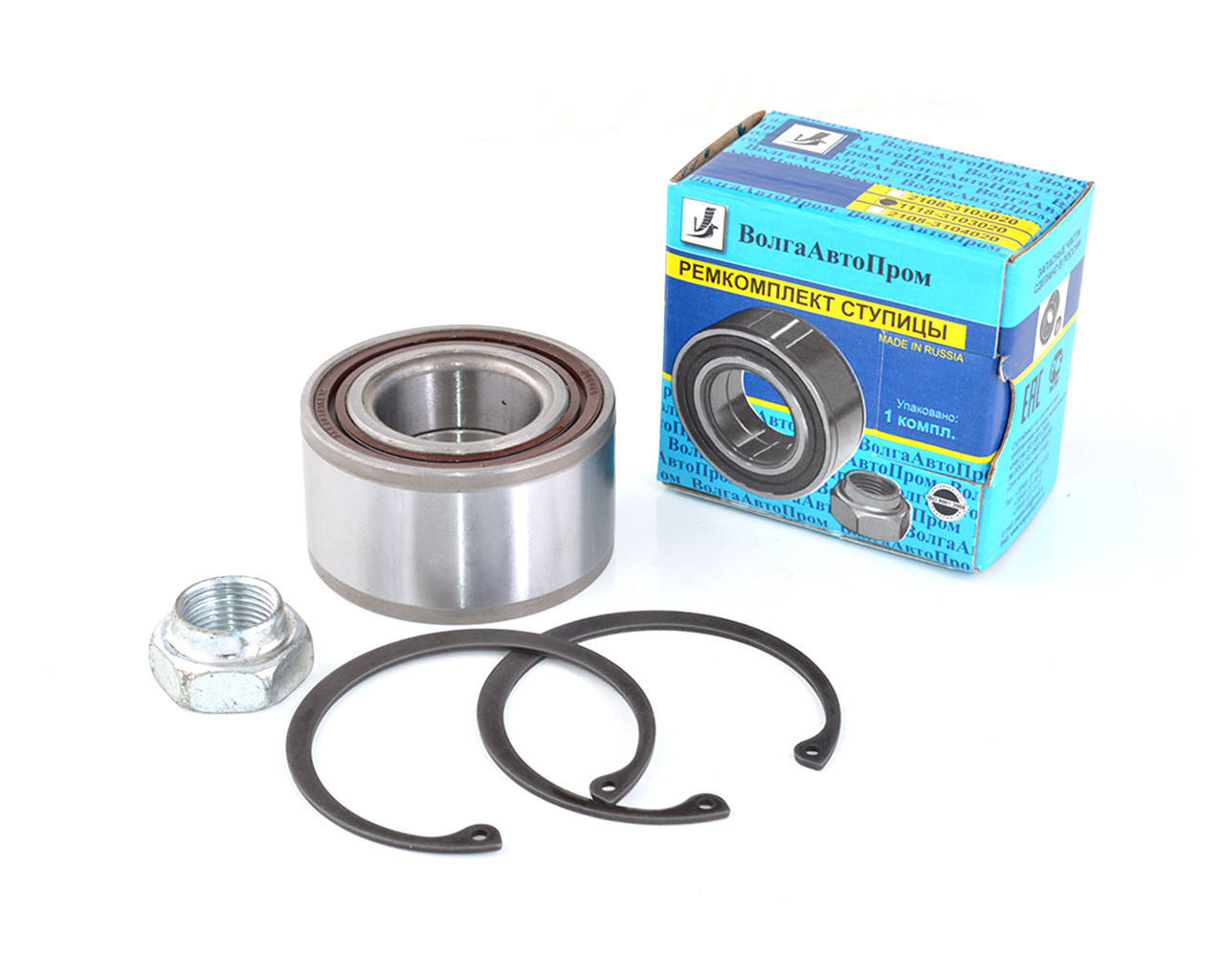 

Ремкомплект ступицы ВАЗ 1117-19, перед. (подшипник - 1 шт., стоп. кольцо - 2 шт., гайка - 1 шт.)
