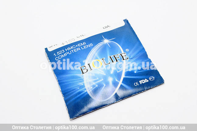 

Стеклянная линза для компьютерных очков Biolife 1,52