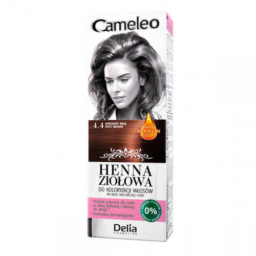 

CAMELEO с хной (Лавсония) травяная мусс-краска для волос тон 4.4 Пряный коричневый