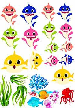 

Вафельная картинка "Беби Шарк. Baby Shark. Акулёнок Туруру 2"