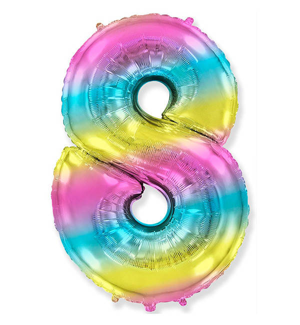 

Шарик Цифра "8" (), Испания, цвет - радуга
