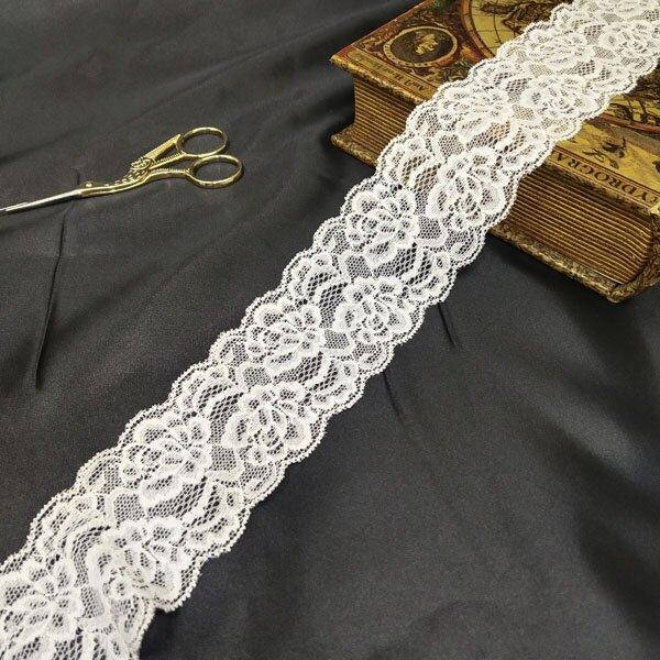 

(1 метр) кружево гипюр стрейч, 6см Цвет белый (КС-9104Б)