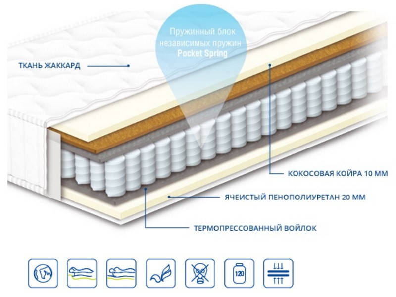 

Матрас ортопедический Чемпион Тренд 1 ТМ Сонлайн 80*190