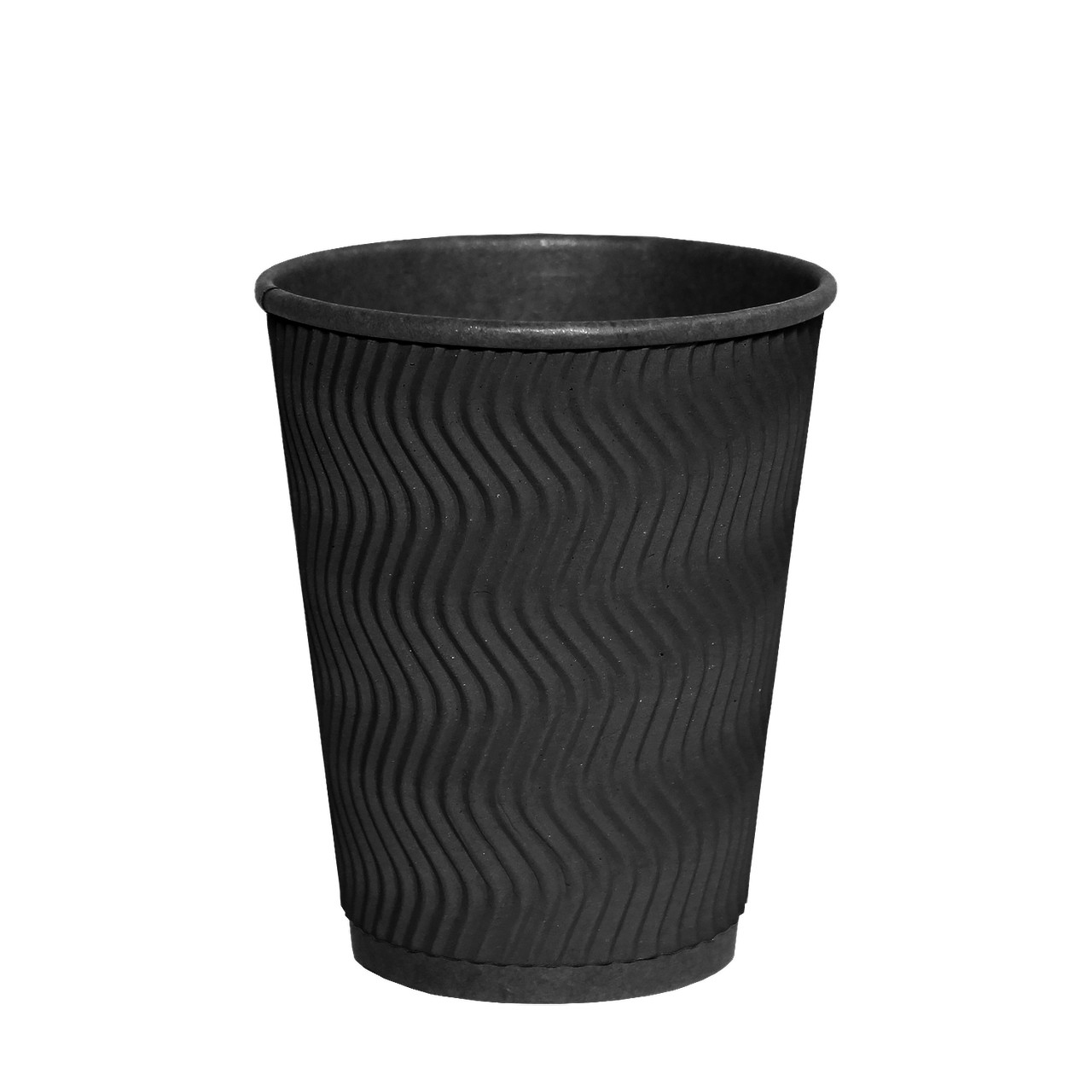 

Стакан бумажный гофрированный 350 мл евро Double Black, Черный