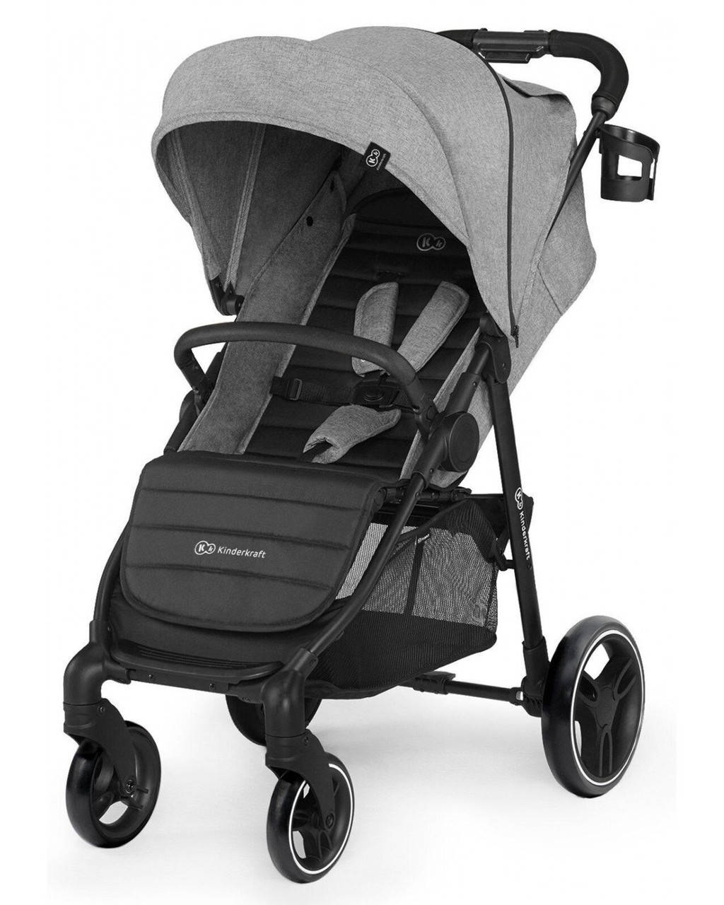 

Детская прогулочная коляска с колесами EVA Kinderkraft City Grande grey, Серый