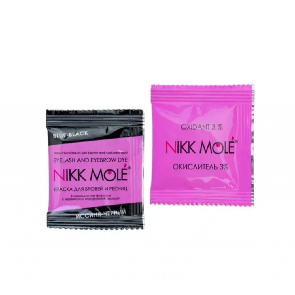 

Nikk Mole Краска + окислитель для бровей и ресниц Blue black, саше, 5 мл