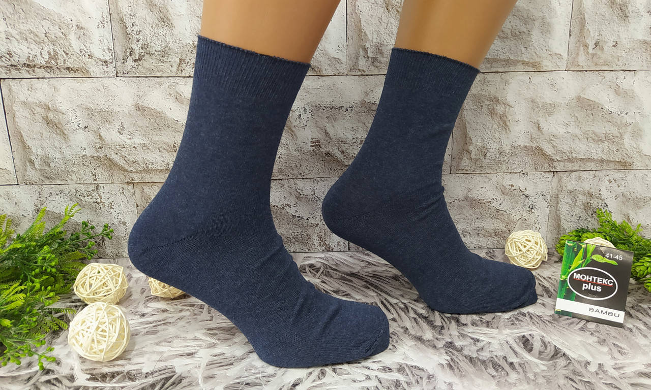 

Носки мужские размер 41-45 бамбук синие за 1 пару Montekc (11729)