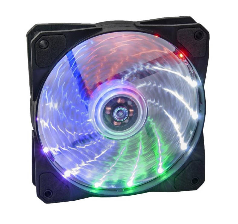 

Вентилятор 120*120*25мм 3pin+molex Frime Iris FLF-HB120MLT15 15 LED 5цв. подсветка чёрный с прозрачным новый