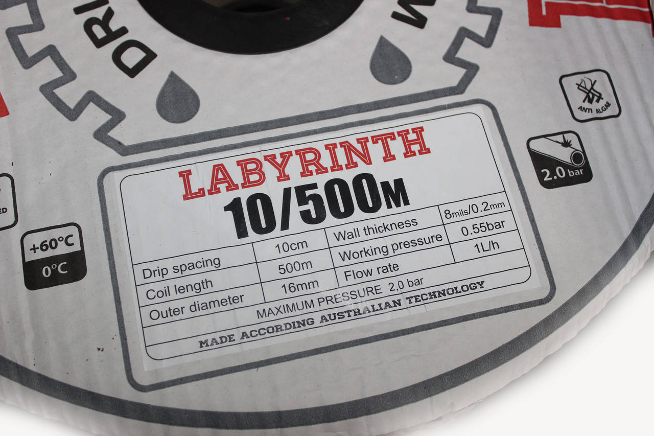 

Капельная лента LABYRINTH 10см , 500м, 8 mill (щелевая лента)