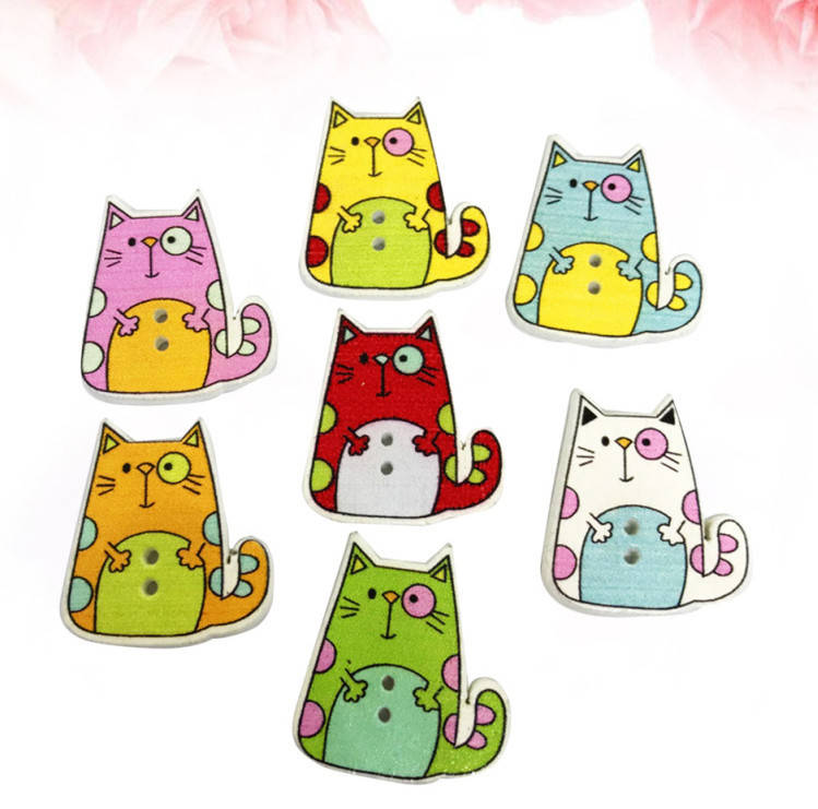 

Пуговицы деревянные Коты, 2,7х2,4 см (5 шт)