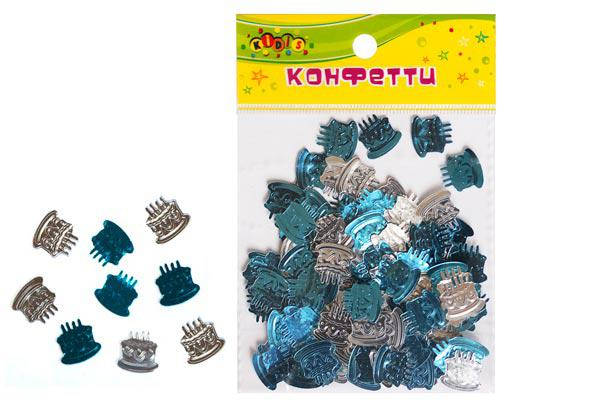 

Конфеті з фольги Тортики, блискуче №4, 10 гр блакитний+срібло KIDIS