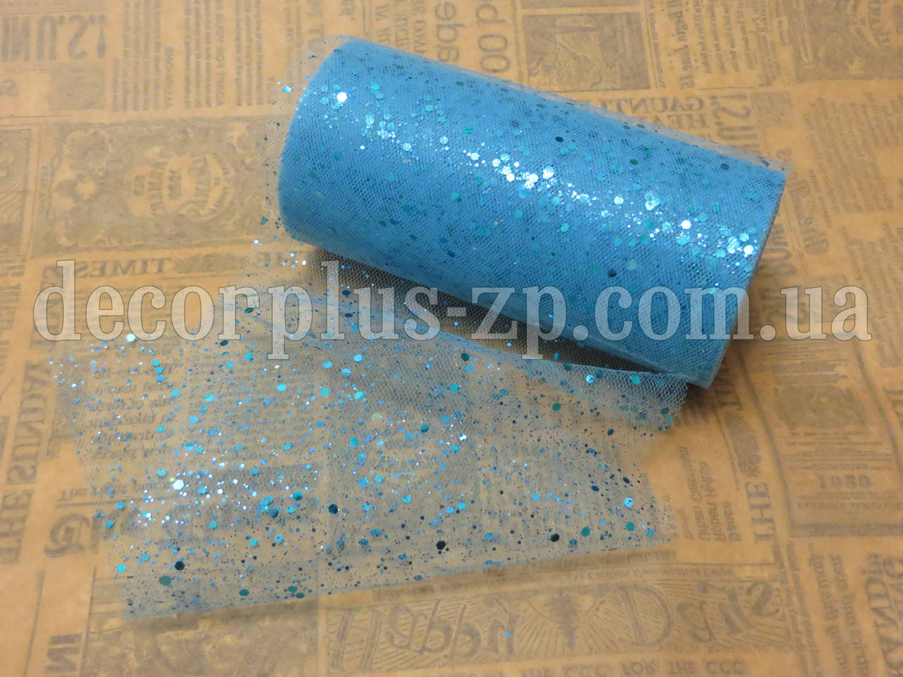 

Фатин с блестками, голубой