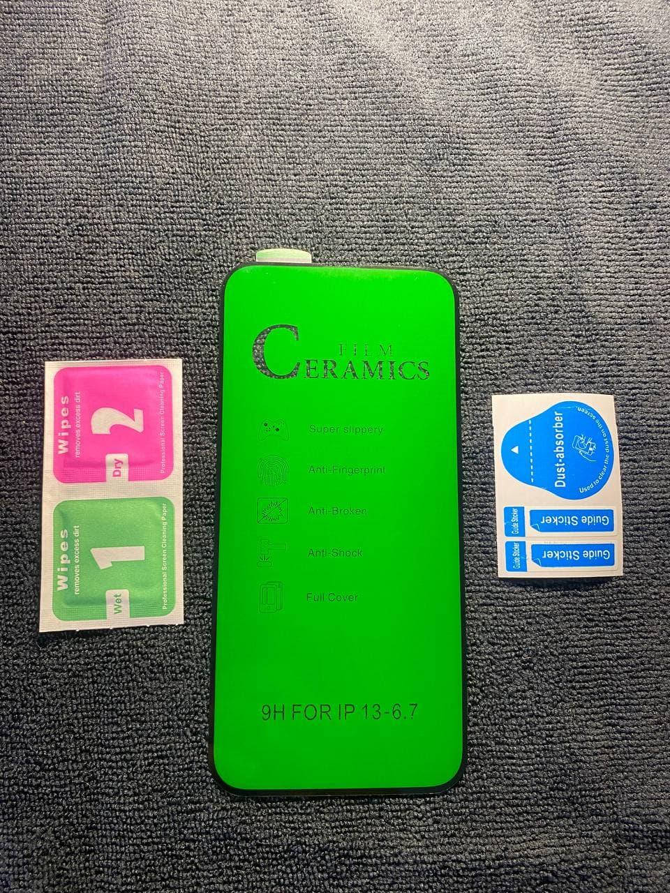 

Гибкое Защитное стекло для iPhone 13 PRO MAX Ceramics 9D на весь экран телефона Керамическое Черный, Белый