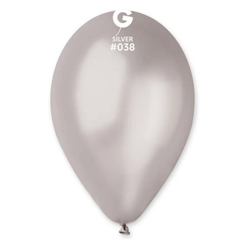 

Латексный воздушный шар 12’’ (30см) SILVER МЕТАЛЛИК (#038) GEMAR, Серебристый