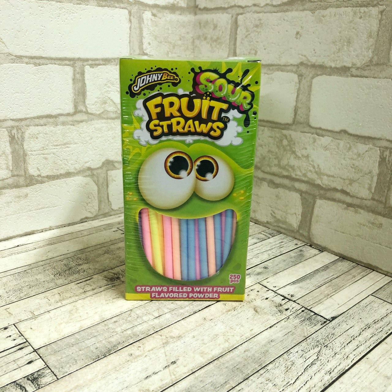 

Трубочка с кислой пудрой JOHNY BEE SOUR Fruit Straws 250 шт