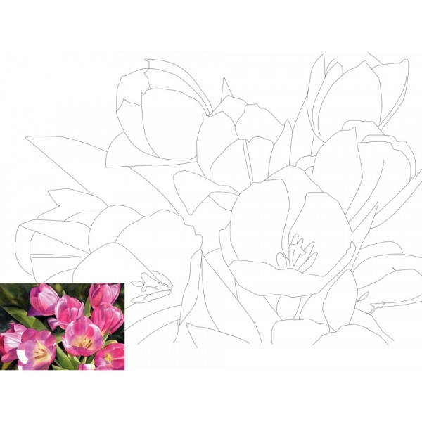 

Полотно на картоні з контуром, Натюрморт №16, 30*40, бавовна, акрил, Етюд