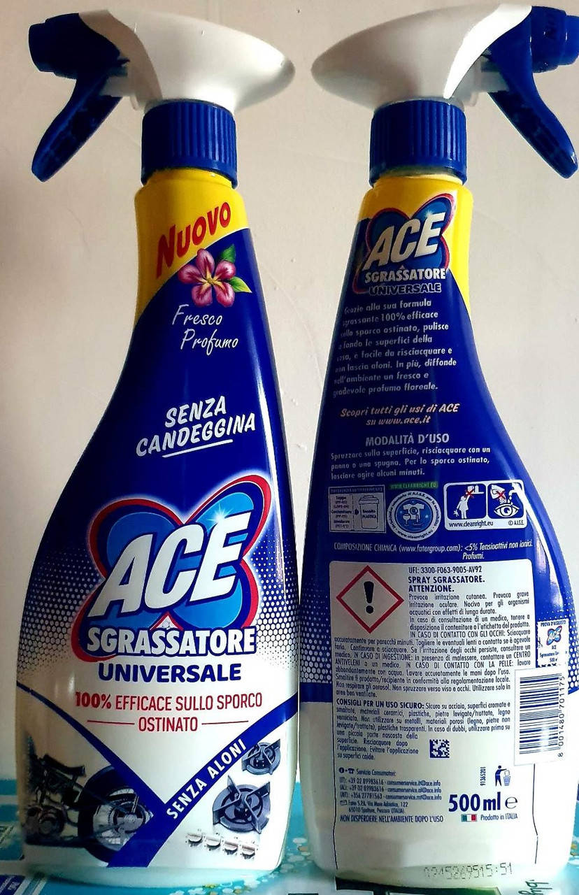

ACE Sgrassatore Universale ! 500 мл ! Универсальный очиститель и пятновыводитель!