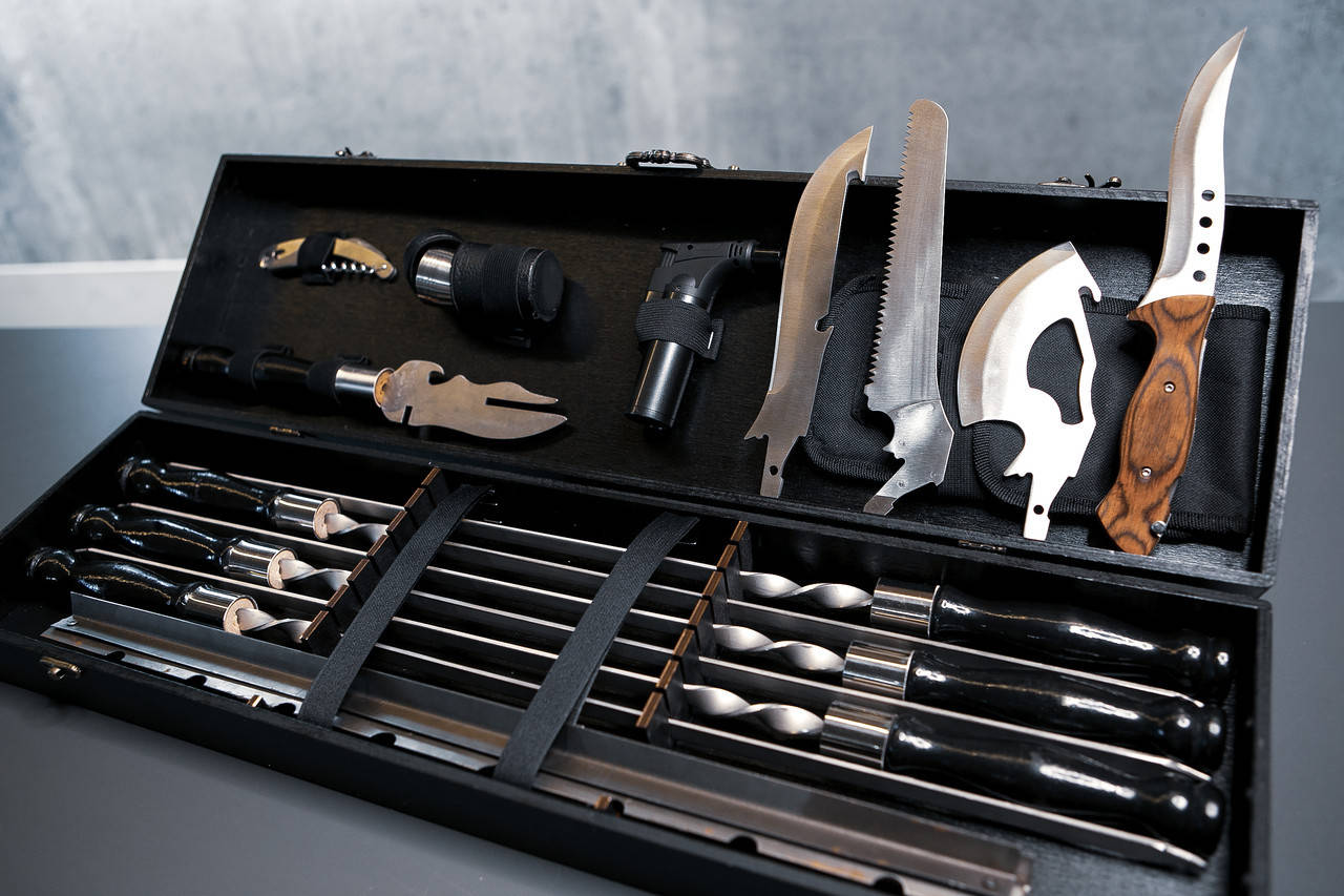 

Набор для пикника на 6 персон Grills черный большой G001