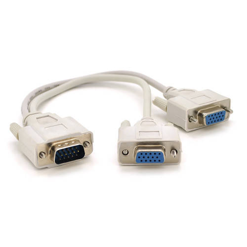 

Разветвитель VGA 0,2m, male to 2*female (папа-2*мама), White, OEM