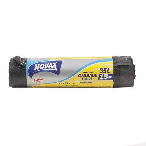 

Пакеты для мусора Novax с затяжкой 35 л 15 шт,